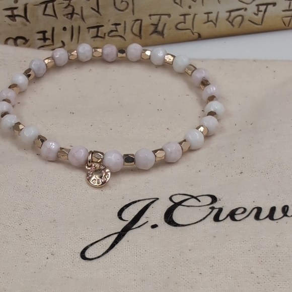 J. Crew Pink and Gold Beaded Bracelet - Picture 1 of 6